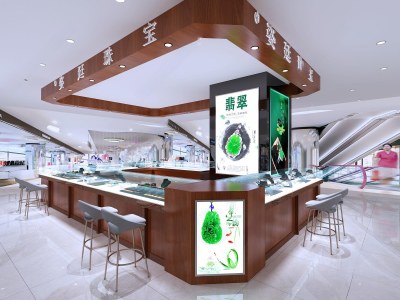 现代商场珠宝店3D模型下载